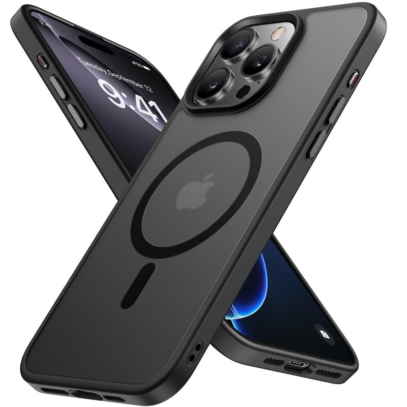 Miracase 2025 Upgraded Magnetic for iPhone 16 Pro Max Case, [Compatible with MagSafe] [Military-Grade Protection], Anti-Fingerprint, Slim Case for 16 Pro Max 6.9 inch with Screen Protector- Black - Image 1