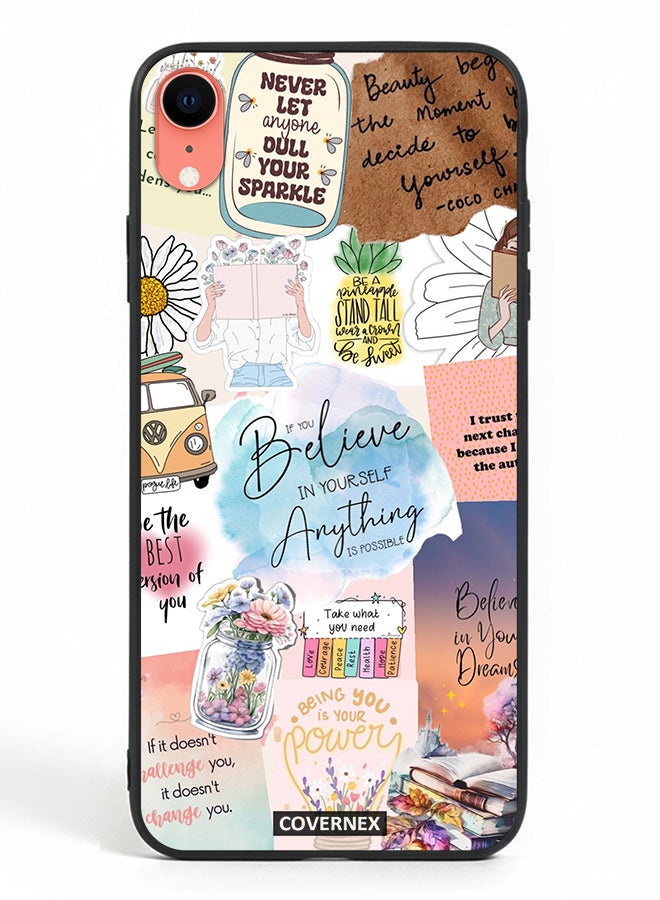 Covernex Apple iPhone XR Protective Case Cover Printed Featuring Inspirational Themed with Floral and Travel Elements - Image 2
