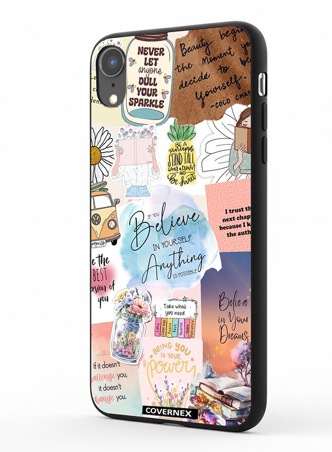 Covernex Apple iPhone XR Protective Case Cover Printed Featuring Inspirational Themed with Floral and Travel Elements - Image 1