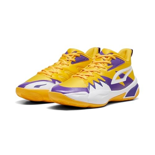 PUMA Men's Genetics Basketball Shoes, Yellow Sizzle-White, 11 - Image 5