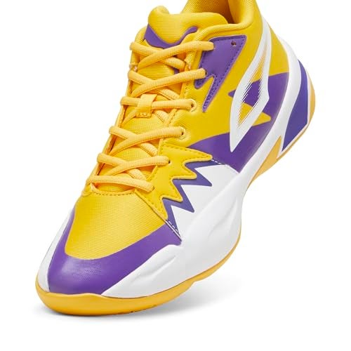 PUMA Men's Genetics Basketball Shoes, Yellow Sizzle-White, 11 - Image 4