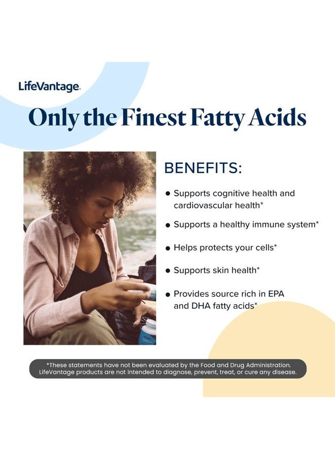 LifeVantage - Omega+ - Supplement 3-in-1 Blend of Omega-7, Vitamin D and Omega-3 - for Brain, Cardiovascular, Skin Health and Immunity - 90 Softgels - Image 1