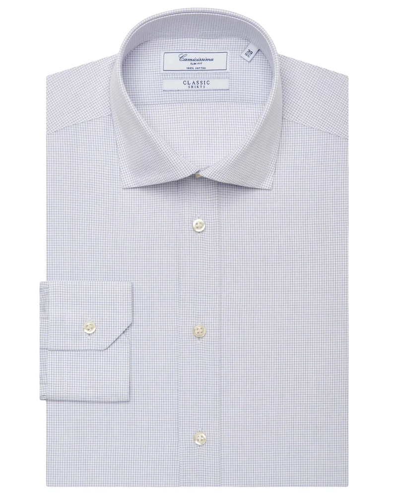 كاميتشسما قميص كلاسيكي باللون الأزرق