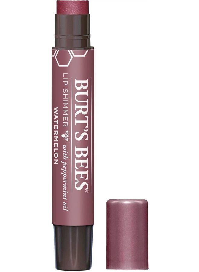 Burt's Bees Lip Shimmer, Lip Gloss With Responsibly Sourced Beeswax, Watermelon, Natural Origin Lip Care, 1 Tube, 0.09 oz. - Image 1