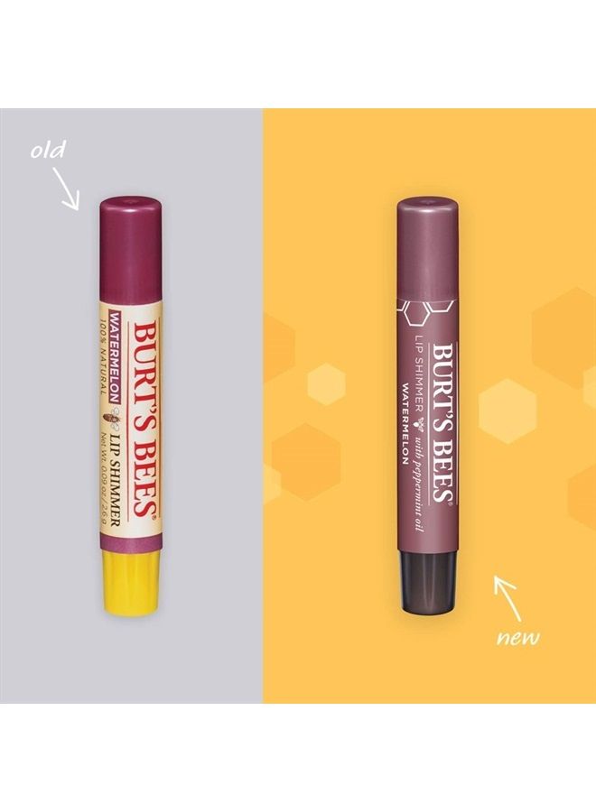 Burt's Bees Lip Shimmer, Lip Gloss With Responsibly Sourced Beeswax, Watermelon, Natural Origin Lip Care, 1 Tube, 0.09 oz. - Image 2