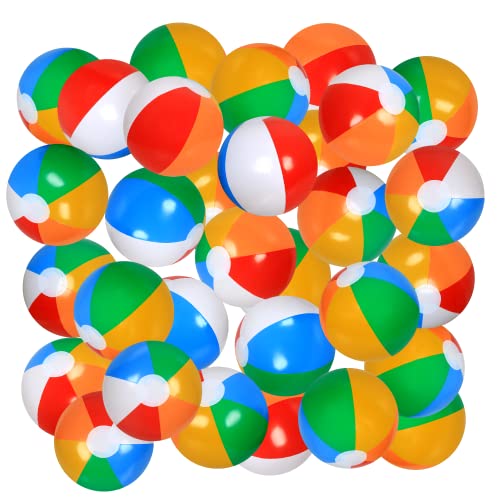 LYDTICK 30 Pack Beach Balls Bulk, 12" Inflatable Pool Toys Beach Toys for Kids Beach Balls for Summer Water Games, Rainbow - Image 1