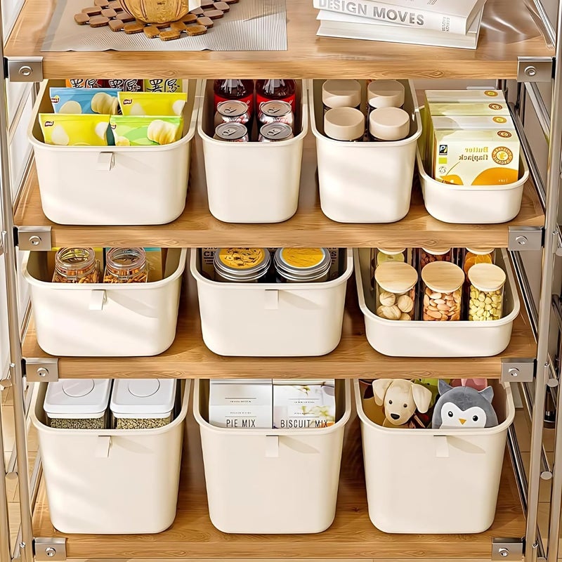 HOOPVOOL صناديق تخزين بلاستيكية متعددة الأغراض قابلة للتكديس مع أغطية، صناديق قابلة للتكديس للمنزل والمطبخ، مثل الكتب، الملابس، الوجبات الخفيفة، الألعاب. (مجموعة جميع الأحجام، الكل) - Image 5