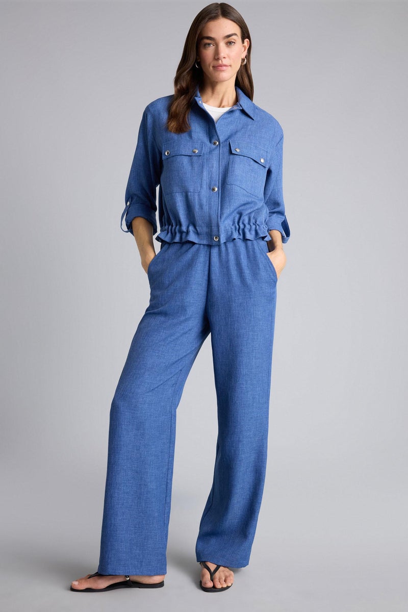 DeFacto Blue Woman Regular Fit Shirt Collar Blazer Casual - Image 2
