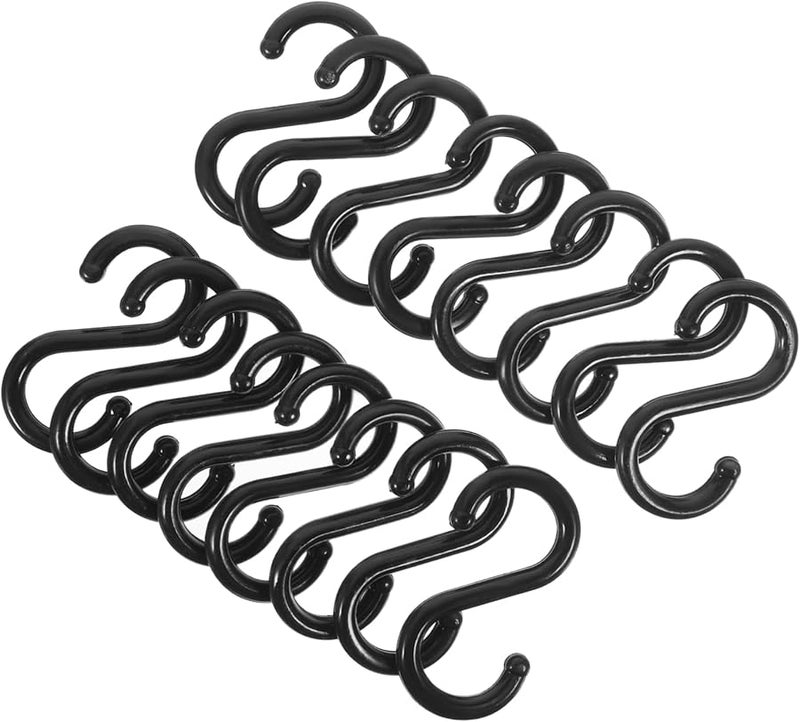 خطافات بلاستيكية سوداء 100 قطعة - خطافات تعليق ناعمة للمطبخ والحمام لحمل المناشف والقبعات والحقائب - Image 1