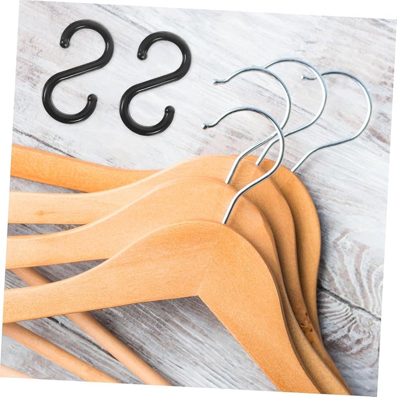 خطافات بلاستيكية سوداء 100 قطعة - خطافات تعليق ناعمة للمطبخ والحمام لحمل المناشف والقبعات والحقائب - Image 5