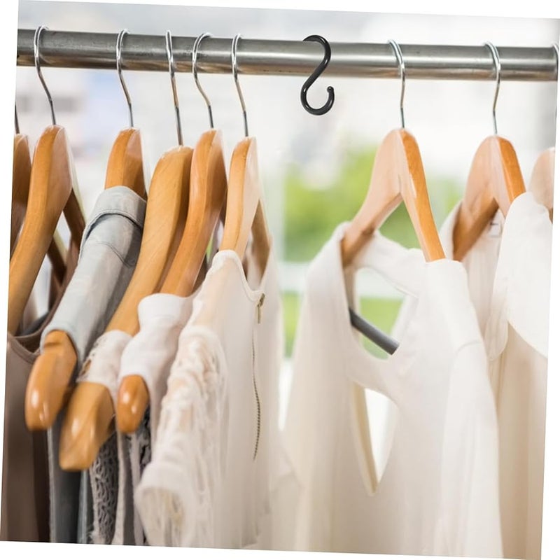 خطافات بلاستيكية سوداء 100 قطعة - خطافات تعليق ناعمة للمطبخ والحمام لحمل المناشف والقبعات والحقائب - Image 3