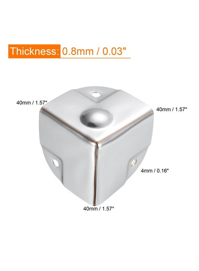 uxcell 40x40x40mm Metal Box Corner Protectors Box Edge Guard Chrome Plating Silver Tone 16pcs - Image 2