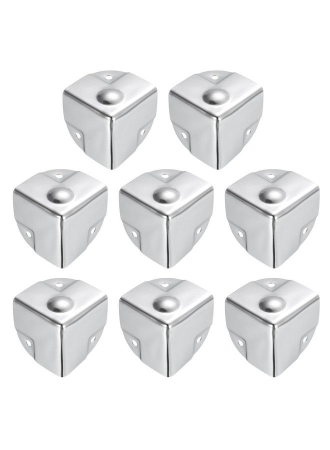 uxcell 40x40x40mm Metal Box Corner Protectors Box Edge Guard Chrome Plating Silver Tone 16pcs - Image 1