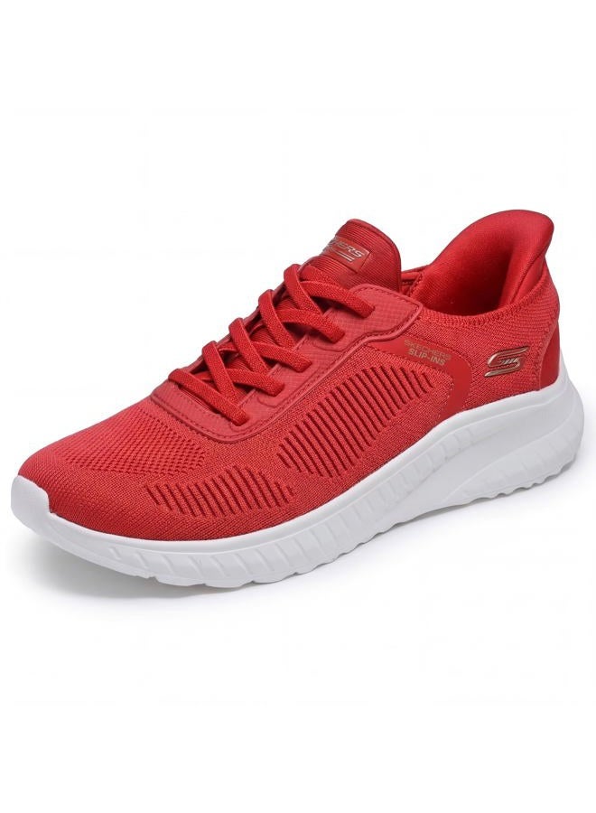 SKECHERS Women's Hands Free Slip-ins Bobs Squad Chaos-Current Muse Sneaker, Red, 39 EU - Image 1