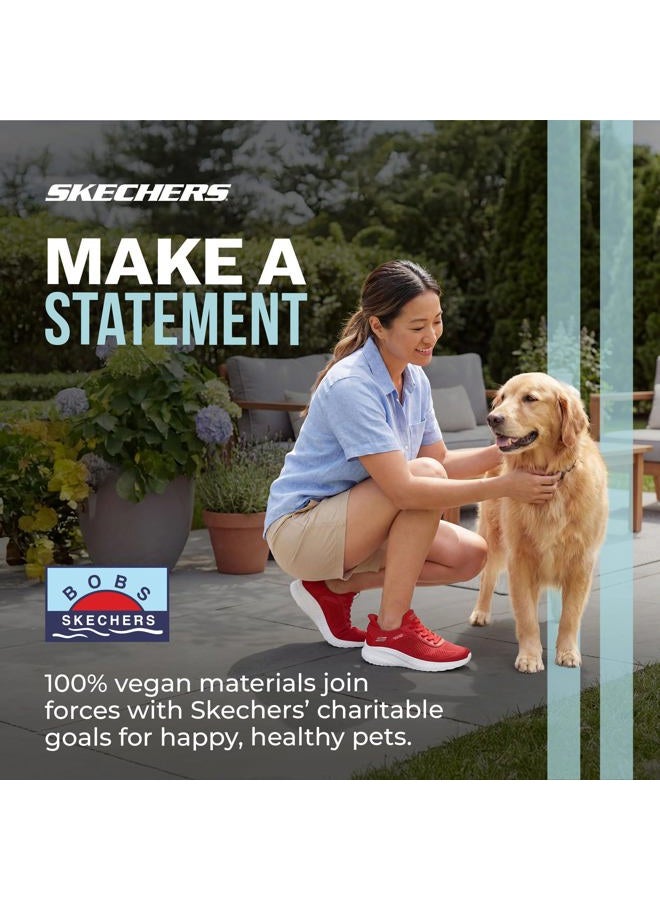 SKECHERS Women's Hands Free Slip-ins Bobs Squad Chaos-Current Muse Sneaker, Red, 39 EU - Image 5