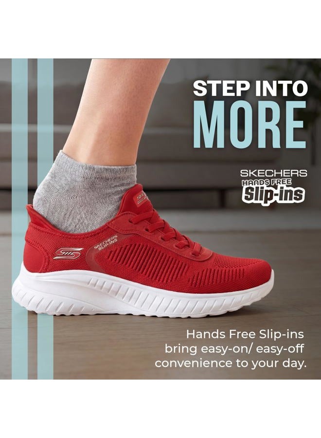 SKECHERS Women's Hands Free Slip-ins Bobs Squad Chaos-Current Muse Sneaker, Red, 39 EU - Image 4