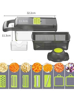 ELTRAZONE Mandoline Slicer with Colander Basket and Container Vegetable Chopper with 7 Interchangeable Blades l Durable Cutter Chopper Slicer and Grater  - Image 5