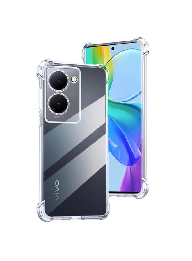 Maikuqi Shockproof Phone Case For Vivo Y78, Full Protection With Air Cushion, Transparent Soft Tpu Cover - Clear White - Image 4
