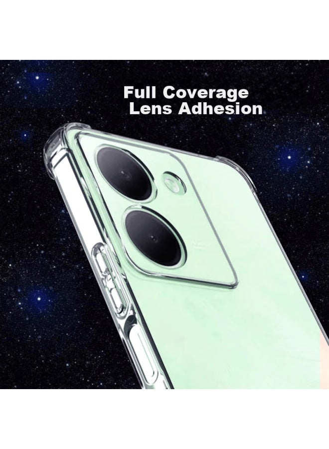 Maikuqi Shockproof Phone Case For Vivo Y78, Full Protection With Air Cushion, Transparent Soft Tpu Cover - Clear White - Image 3