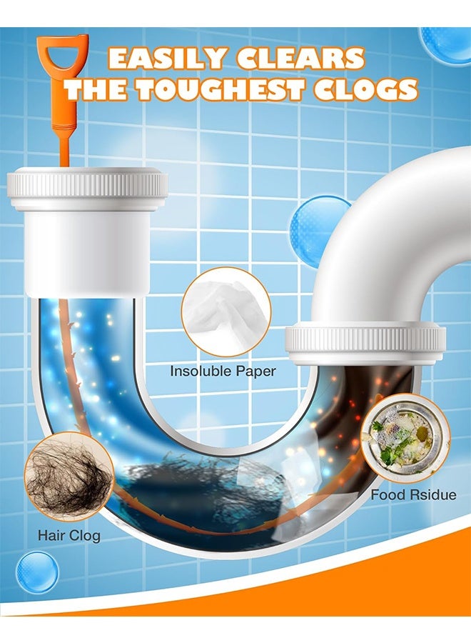 20 Inch Sink Snake Drain Clog Remover Tool, 6 Pack Drain Cleaner Hair Clog Remover Tool, Drain Hair Remover Plumbers Snake, Drain Cleaner Sticks, Easy and Quick Unclog Sink Drain, Kitchen, Shower, t - Image 5