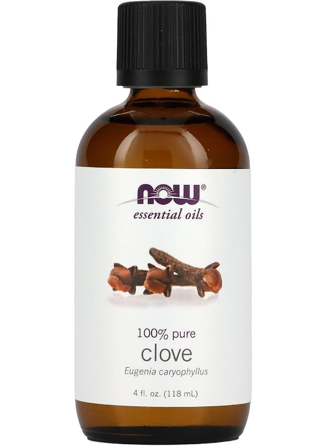 Now Foods Essential Oil, Clove, 4 Ounce (1 Glass Dropper Included) - Image 1