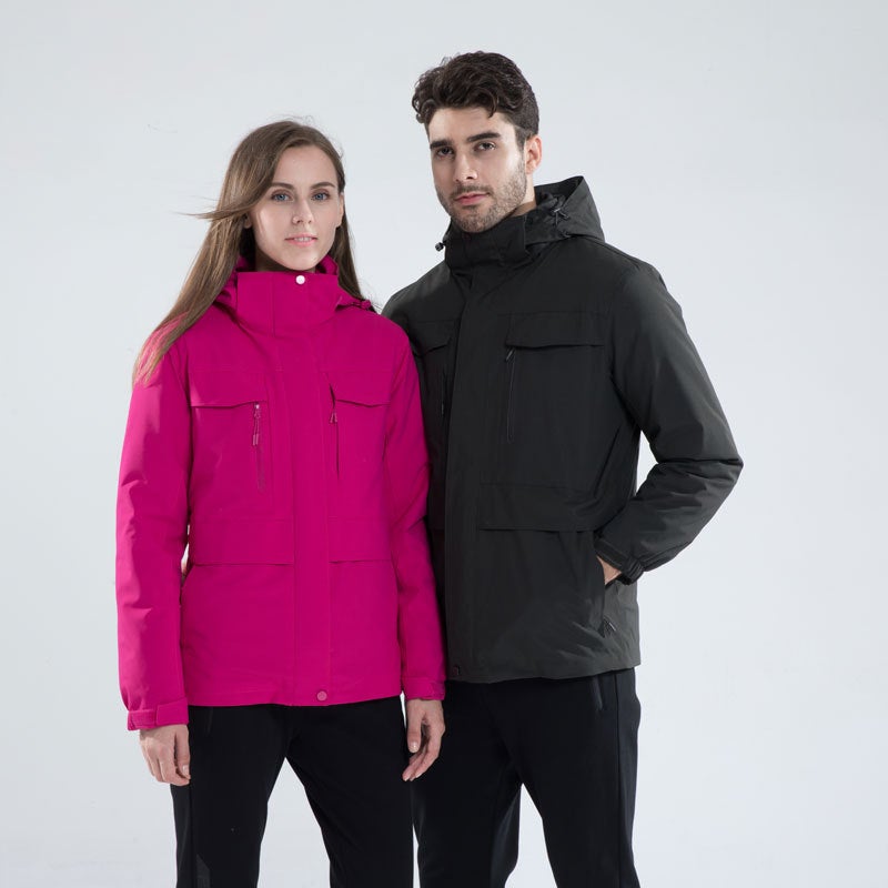 Down Jacket Rush Jacket Men'S And Women'S Three-In-One Detachable Ski Jacket Travel Jacket Wear-Resistant Waterproof Coat - Image 2