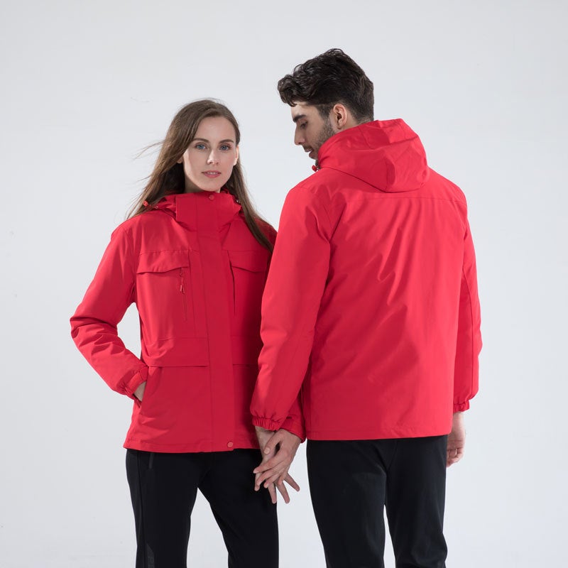 Down Jacket Rush Jacket Men'S And Women'S Three-In-One Detachable Ski Jacket Travel Jacket Wear-Resistant Waterproof Coat - Image 5