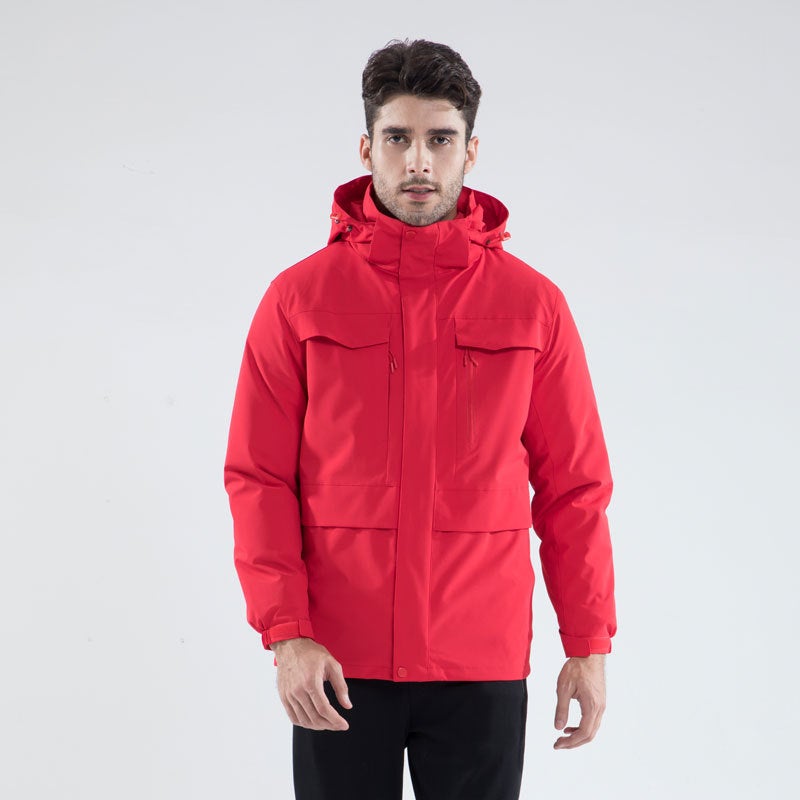 Down Jacket Rush Jacket Men'S And Women'S Three-In-One Detachable Ski Jacket Travel Jacket Wear-Resistant Waterproof Coat - Image 1