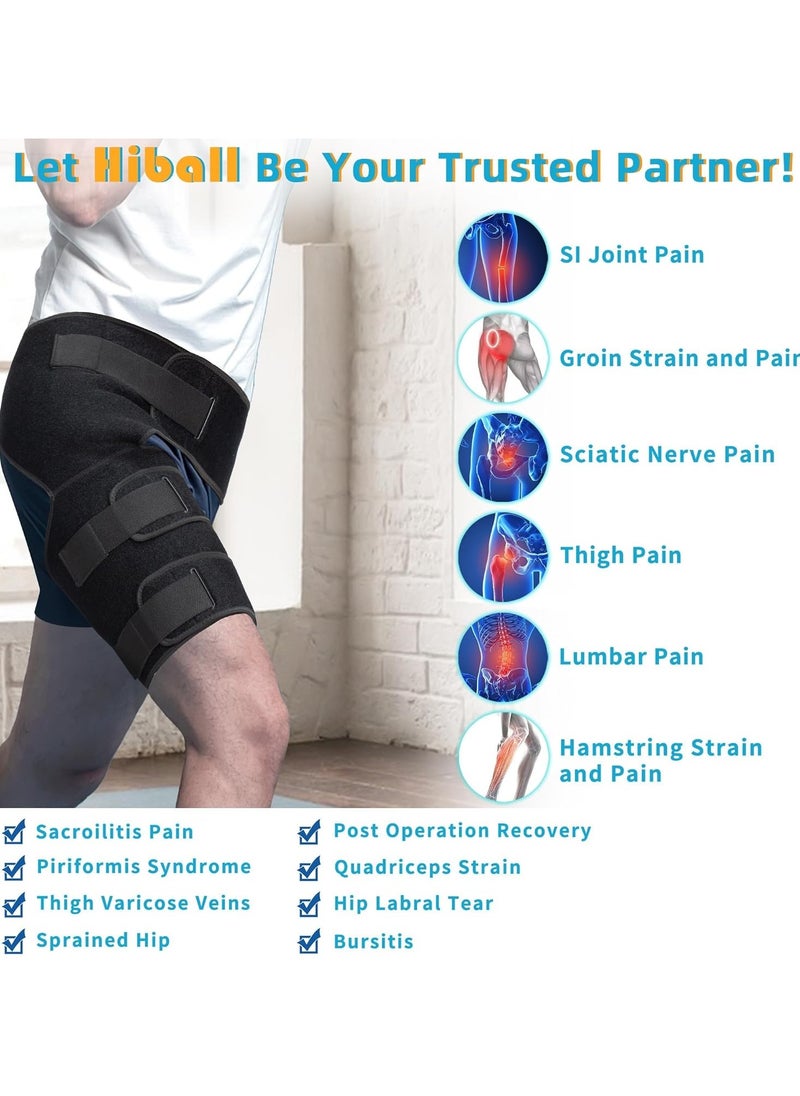 PYC Adjustable Hip & Thigh Brace for Sciatica Pain Relief - Groin & Hamstring Medical Compression Sleeve Stabilizer for Men and Women,  - Image 3