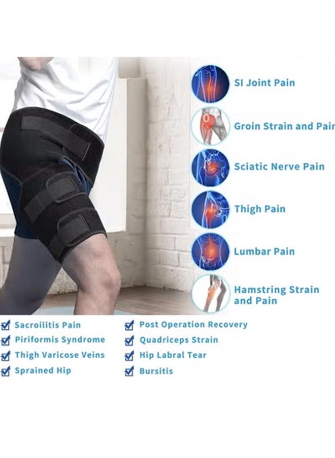 PYC Adjustable Hip & Thigh Brace for Sciatica Pain Relief - Groin & Hamstring Medical Compression Sleeve Stabilizer for Men and Women, - Image 3