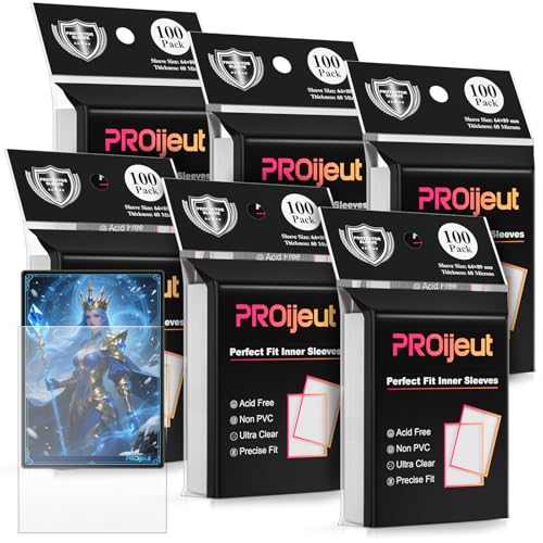Proijeut 600 Pack Card Sleeves Clear Perfect Fit Inner Sleeves Ideal for Doublesleeving Trading Card Sleeve Compatible with MTG PKM TCG and Gaming Cards 60 Microns - Image 1
