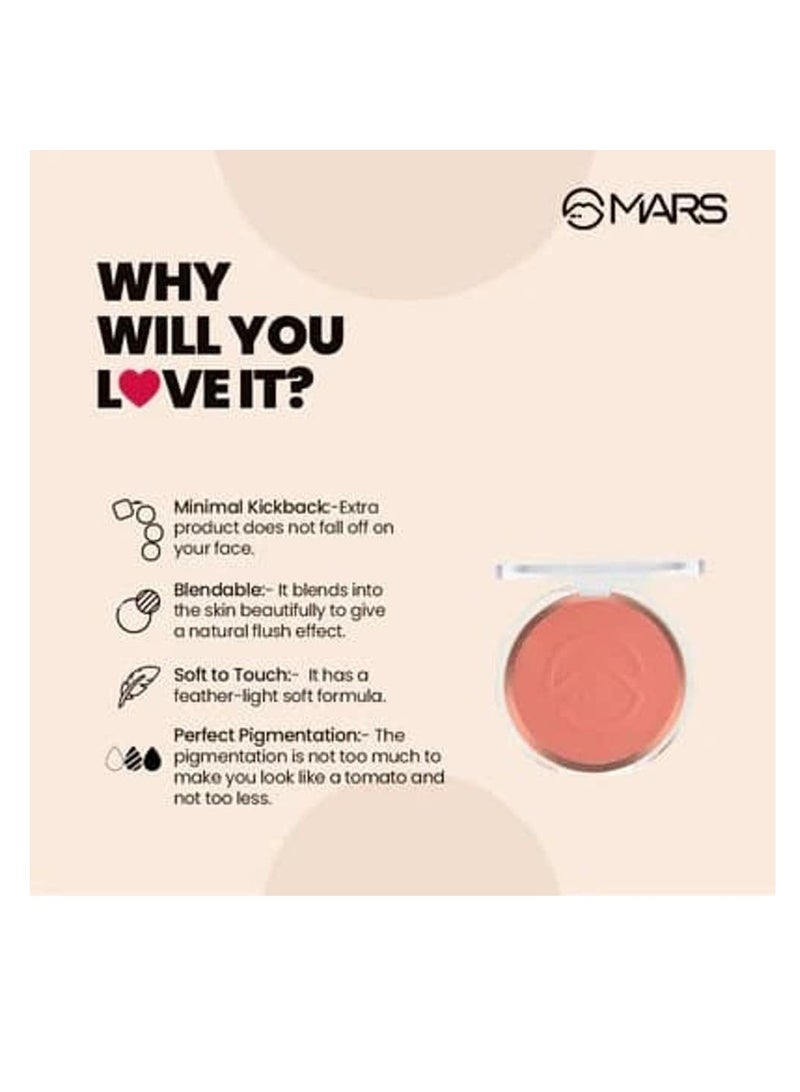 مارس أحمر خدود الوجه فلوش أوف لاف من مارس لمكياج الوجه، لمسة نهائية غير لامعة، صبغة عالية وخفيفة الوزن، سهلة المزج مع لمسة نهائية طبيعية، 8.0 جم، درجة اللون 11 - Image 2