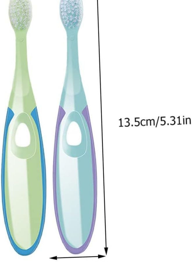 4Pcs Soft Bristle Toothbrush Set Assorted Colors Slip Handle Promotes Healthy Brushing Habits - Image 3