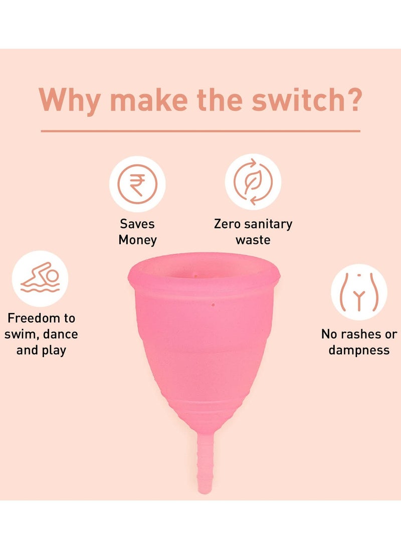 Sirona Reusable Menstrual Cup - Large Size With Pouch, 15ml Mini Intimate Wash & Cup Wash, Ultra Soft, Odour & Rash Free, No Leakage, Protection For Upto 10-12 Hours, FDA Approved - pzsku/Z3680837D26D2DE90500AZ/45/_/1718174818/b8493dc9-0a7f-45a8-9724-367eed2d8a50