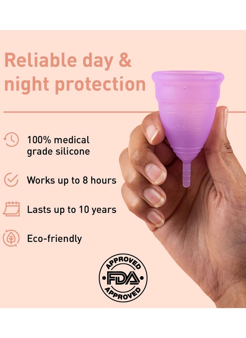 Sirona Reusable Menstrual Cup - Large Size With Pouch, 15ml Mini Intimate Wash & Cup Wash, Ultra Soft, Odour & Rash Free, No Leakage, Protection For Upto 10-12 Hours, FDA Approved - pzsku/Z3680837D26D2DE90500AZ/45/_/1718174820/2484bb87-3a69-48bb-a71a-f6f0f7826fc5