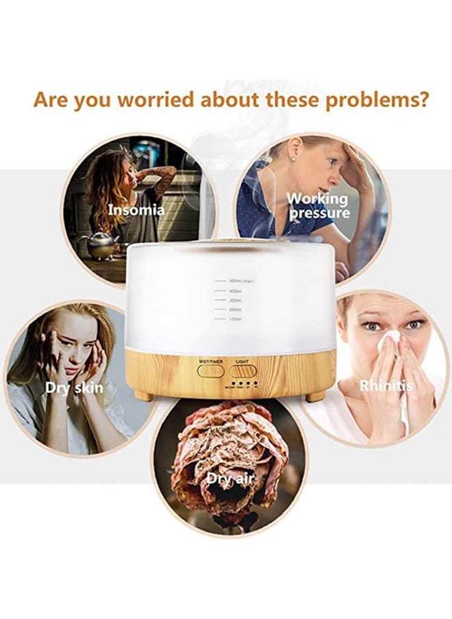 Arabest - Essential Oil Diffuser, 500ml Mist Aromatherapy Diffuser with LED Light and Remote Control Timer Setting, Silent Humidifier for Hotel/Office/Bedroom - Image 1