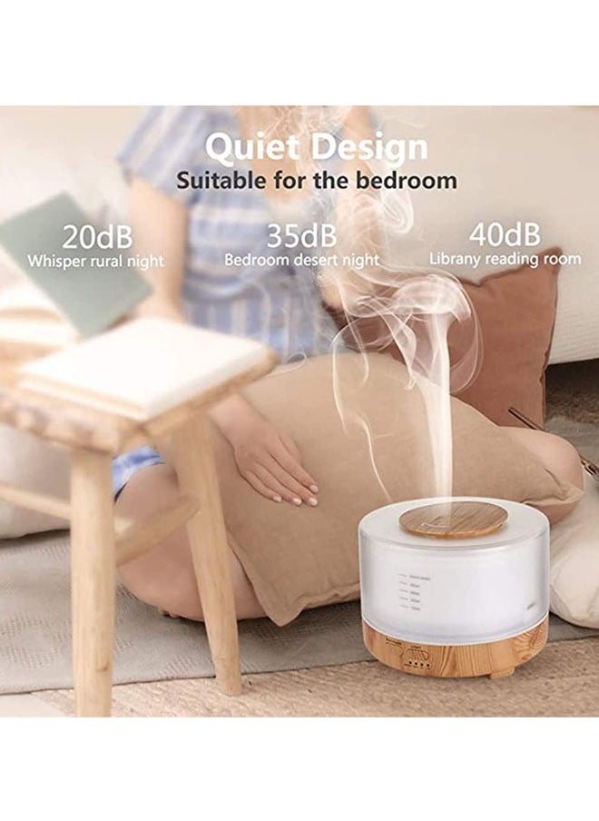 Arabest - Essential Oil Diffuser, 500ml Mist Aromatherapy Diffuser with LED Light and Remote Control Timer Setting, Silent Humidifier for Hotel/Office/Bedroom - Image 1
