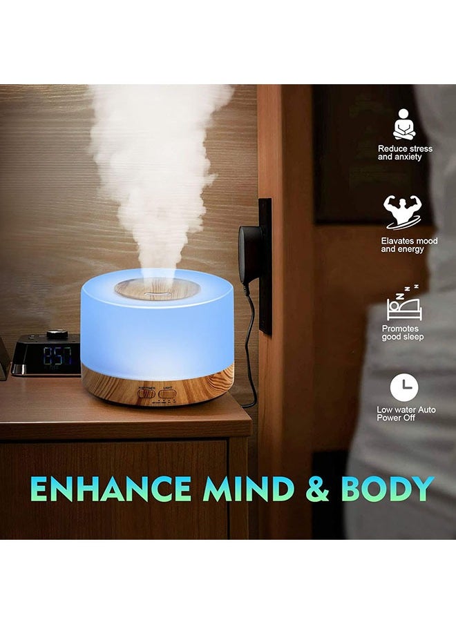 Arabest - Essential Oil Diffuser, 500ml Mist Aromatherapy Diffuser with LED Light and Remote Control Timer Setting, Silent Humidifier for Hotel/Office/Bedroom - Image 1
