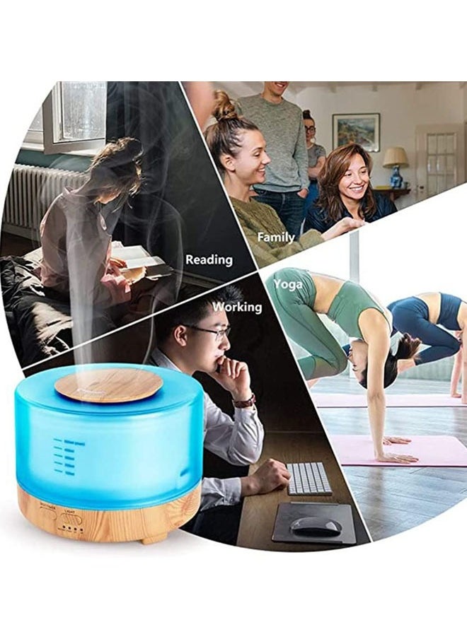 Arabest - Essential Oil Diffuser, 500ml Mist Aromatherapy Diffuser with LED Light and Remote Control Timer Setting, Silent Humidifier for Hotel/Office/Bedroom - Image 1