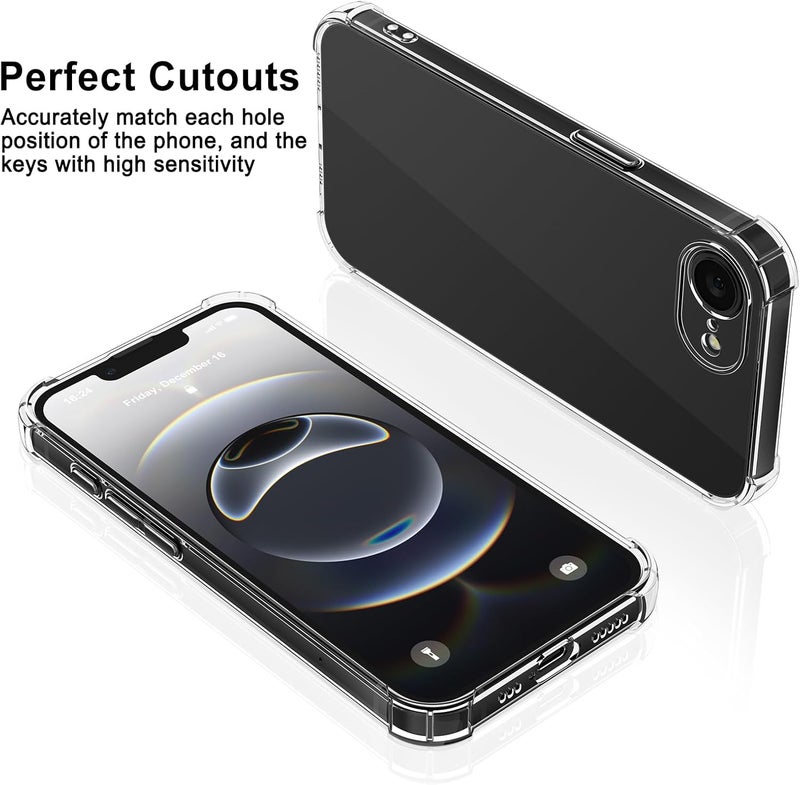 Demark Silicone Case for iPhone 16e/iPhone 17e, Slim Liquid Silicone 3 Layers Full Covered Soft Gel Rubber Phone Case Protective Cover for iPhone 16e/iPhone 17e Cover (Clear) - Image 4