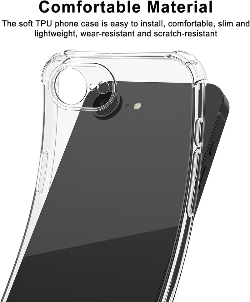 Demark Silicone Case for iPhone 16e/iPhone 17e, Slim Liquid Silicone 3 Layers Full Covered Soft Gel Rubber Phone Case Protective Cover for iPhone 16e/iPhone 17e Cover (Clear) - Image 2