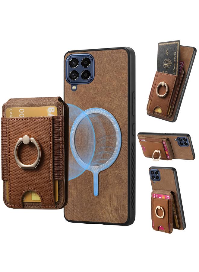 S-TOP Case For Samsung Galaxy M33 5G Retro Splitable Magnetic Stand Card Bag Leather Phone Case - Image 1