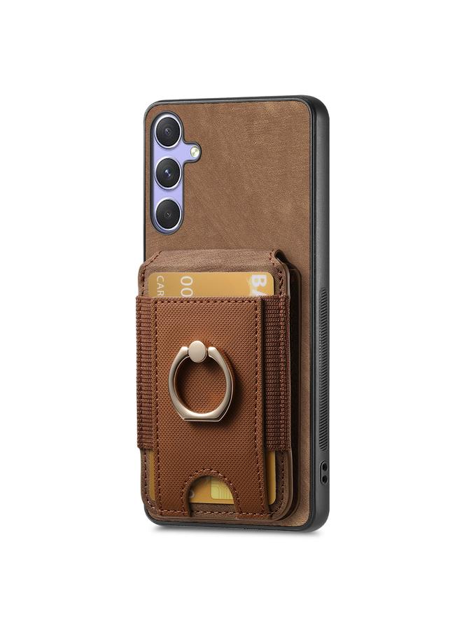 S-TOP Case For Samsung Galaxy M33 5G Retro Splitable Magnetic Stand Card Bag Leather Phone Case - Image 2