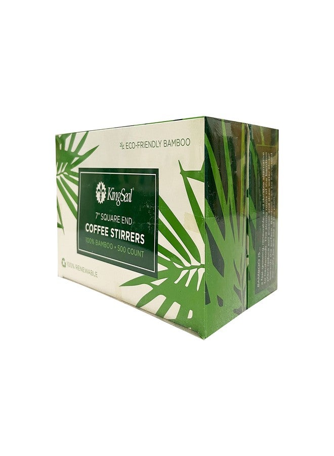 KingSeal 1000 Count | KingSeal Bamboo Wood Coffee Stirrers, Square End, 7 inch Length, 100% Renewable and Biodegradable - 2 Boxes x 500 Stirrers - Image 2