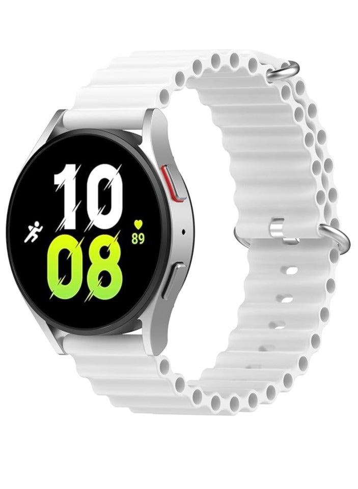 20mm Band for Samsung Galaxy Watch 7/6/5/4/FE Band 40mm 44mm/Galaxy Watch 6/4 Classic Bands 47mm 43mm 46mm 42mm/Watch 5 pro 45mm/3 41mm/Active 2, Adjustable Soft Silicone Sport Loop Ocean Strap - Image 3