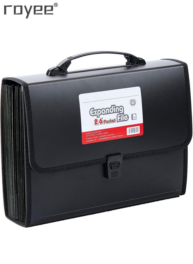 Royee 26 Pockets A4 Accordion Folder Expandable Portable Document Organizer  - Image 1