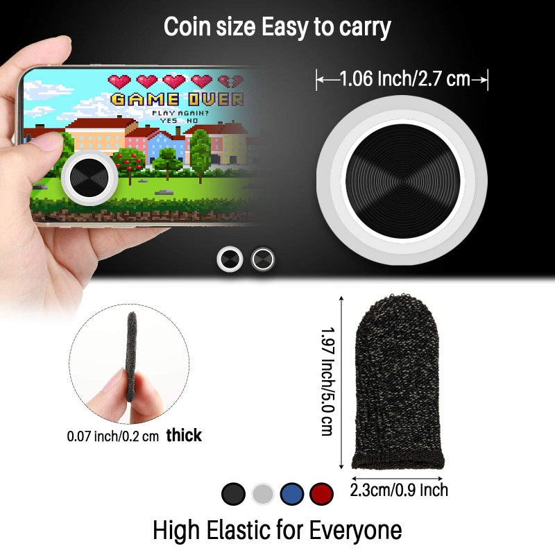 Weewooday 16 Pieces Phone Game Joystick Kits, 4 Touch Screen Game Control Joypad and 12 Gaming Finger Sleeve, Mobile Game Controller with Anti-Sweat Thumb Sleeves for Phones Tablets - Image 5