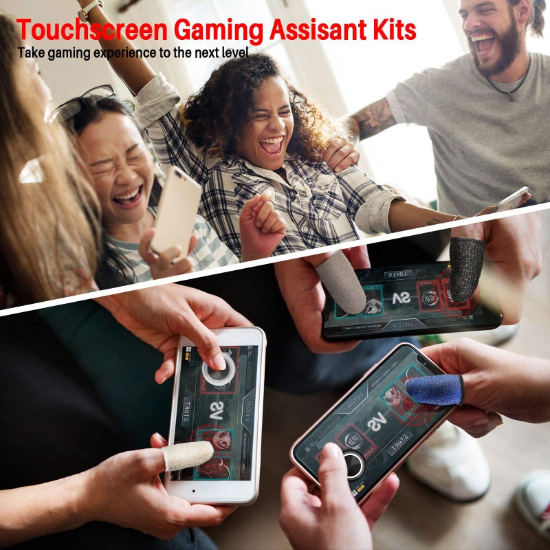 Weewooday 16 Pieces Phone Game Joystick Kits, 4 Touch Screen Game Control Joypad and 12 Gaming Finger Sleeve, Mobile Game Controller with Anti-Sweat Thumb Sleeves for Phones Tablets - Image 2