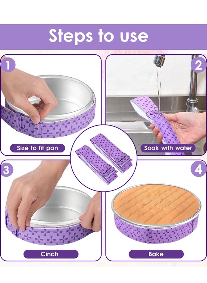 3 قطع كيك بان شرائط كايك بان شرائط كيك ماصة سوبر شرائط الكيك شرائط كعك حتى الخبز، شرائط حماية صينية الكعك شرائط القماش مكافحة التشوه أدوات الخبز 88 × 4 سم - Image 5