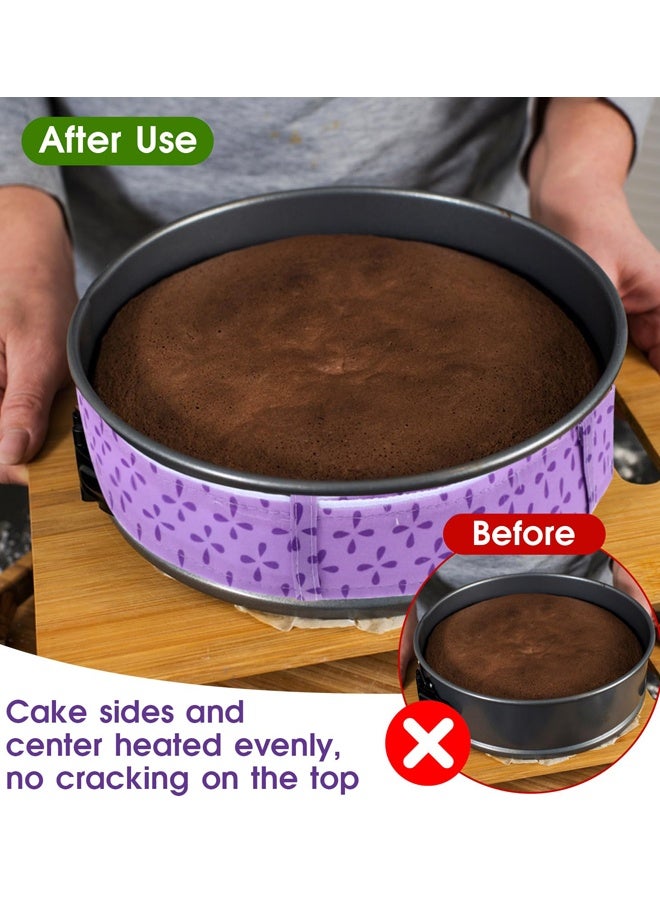 3 قطع كيك بان شرائط كايك بان شرائط كيك ماصة سوبر شرائط الكيك شرائط كعك حتى الخبز، شرائط حماية صينية الكعك شرائط القماش مكافحة التشوه أدوات الخبز 88 × 4 سم - Image 3